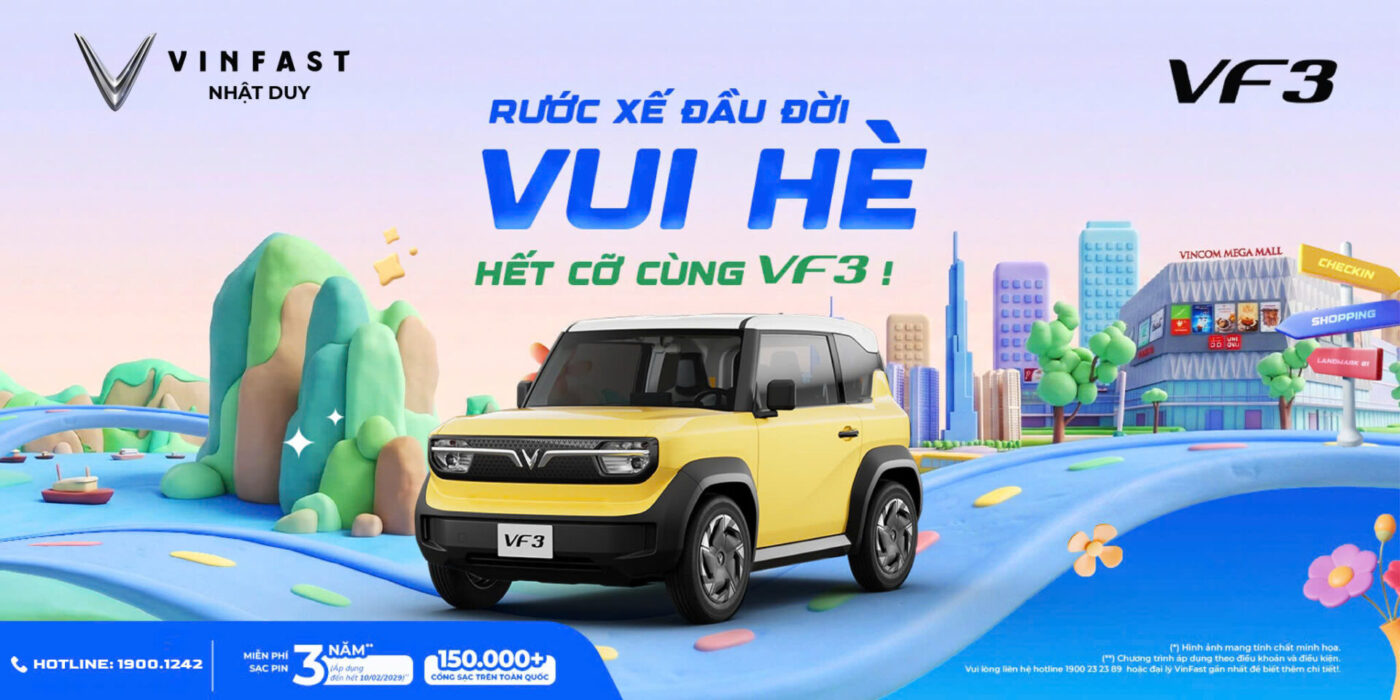 VINFAST VF 3 CHIẾC XE ĐIỆN "QUỐC DÂN" CHO MÙA HÈ