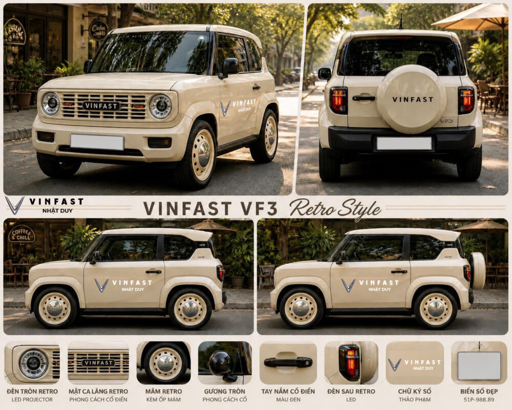 VINFAST VF 3 RETRO STYLE XE ĐIỆN HIỆN ĐẠI GẶP PHONG CÁCH CỔ ĐIỂN
